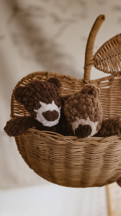 Handmade Crochet mini teddy bear plushie | Coffee & Cream Collection