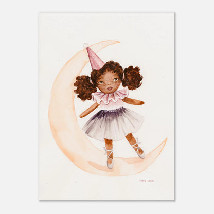 Hand-Painted Watercolor Art Print: Galaxy Girl | Poster print