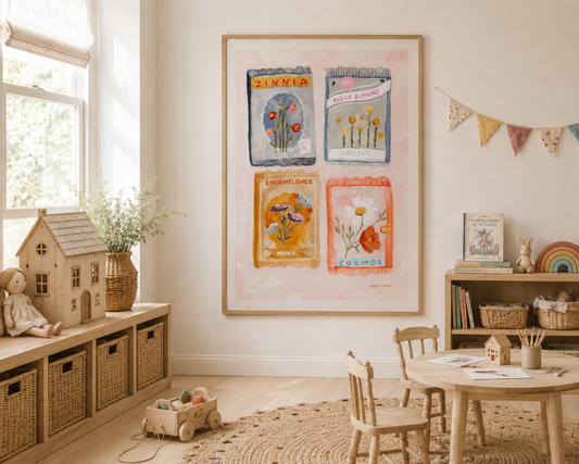Hand-Painted Seed Packet Watercolor Art Print - Digital Download
