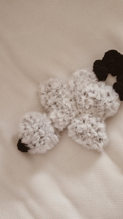 Grey Handmade Crochet fluffy Ugly Duckling Knotted Lovey