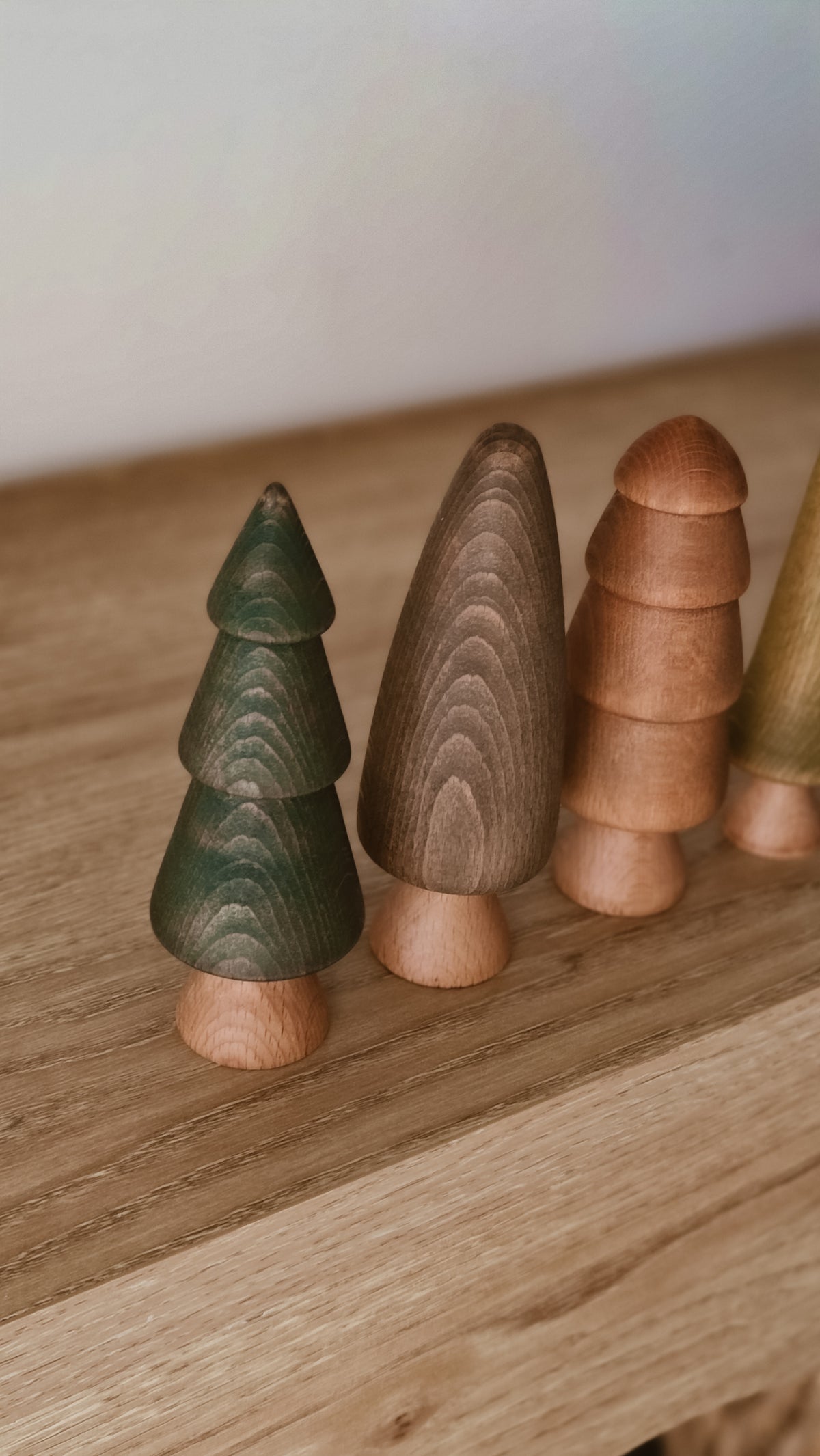 Hand Turned Wooden Tree Set | Natural European Beech Waldorf Toys | Forest Harvest Collection