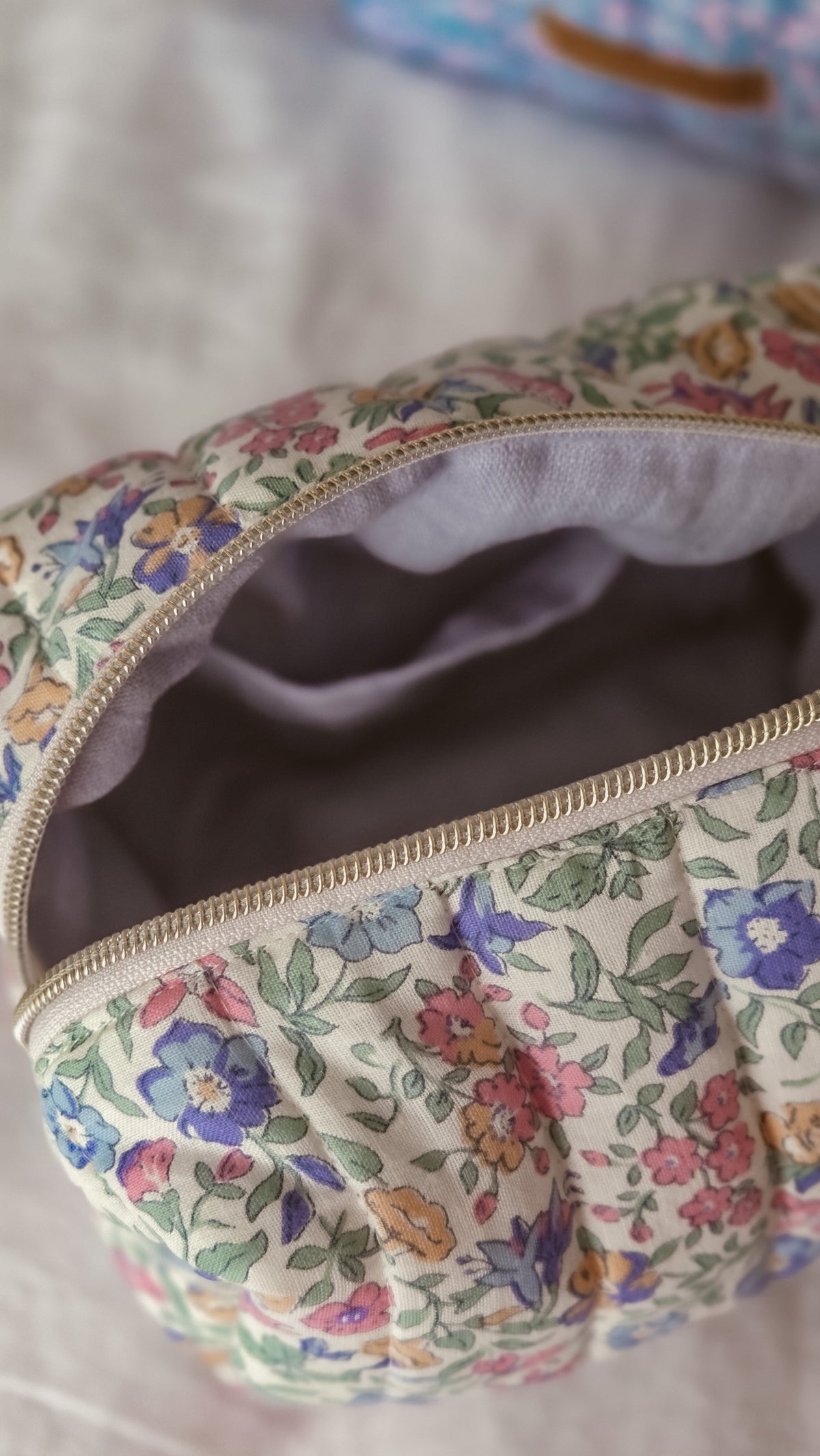 Floral Boxy Zipper Bag – Mini Nappy Bag, Makeup & Travel Pouch with Inner Pocket