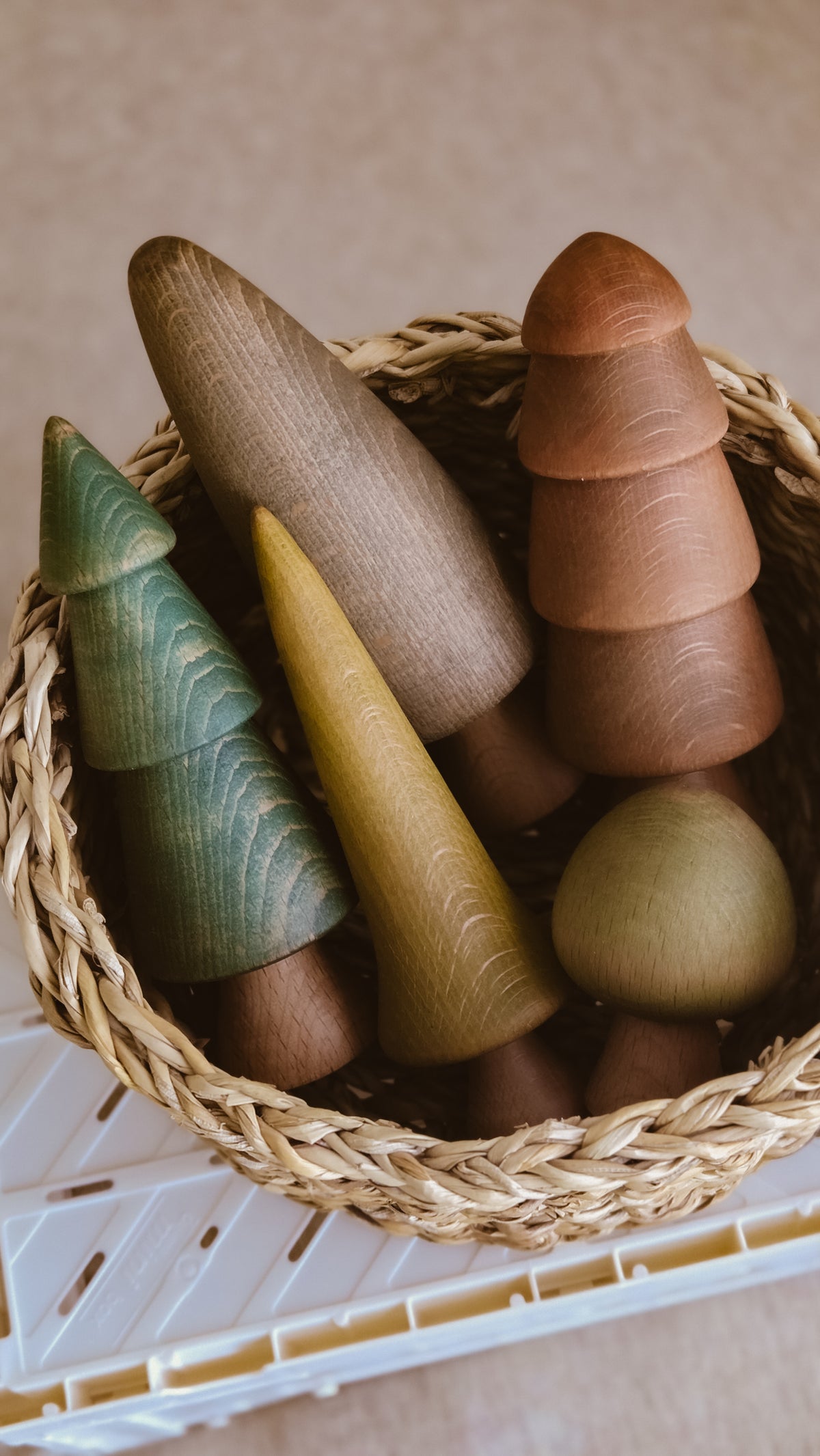 Hand Turned Wooden Tree Set | Natural European Beech Waldorf Toys | Forest Harvest Collection