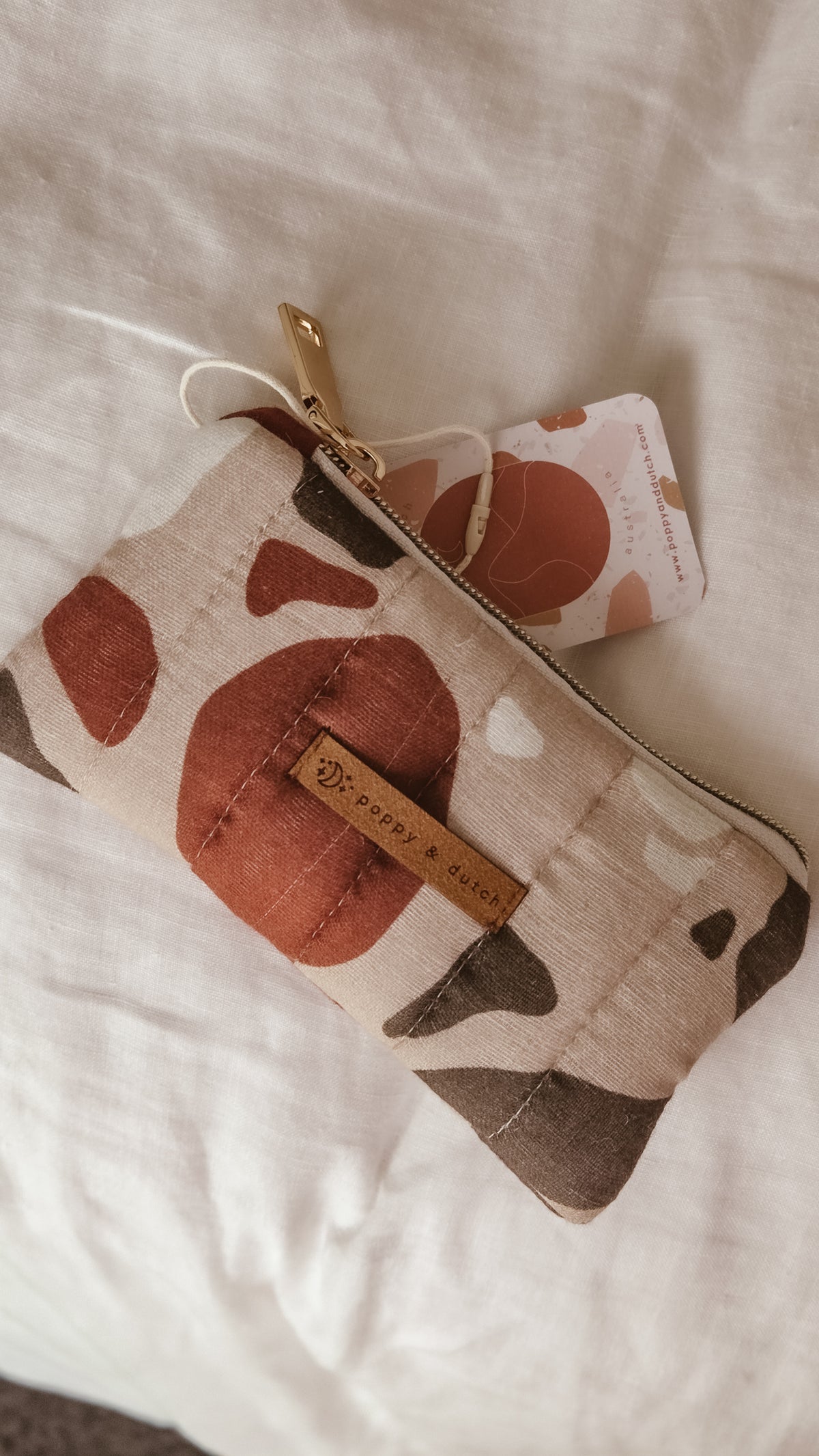 Brown camo Quilted Zipper Pouch | Coin & Treasure Purse
